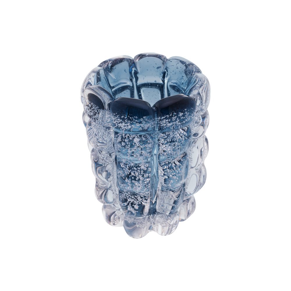 VASO DE VIDRO ITALY AZUL 10cm x 15cm
