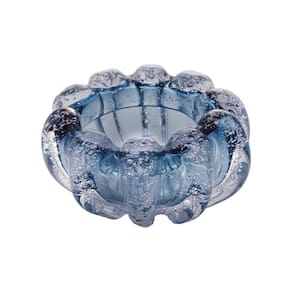CENTRO DE MESA DECORATIVO DE VIDRO ITALY AZUL 12,5cm x 6,5cm