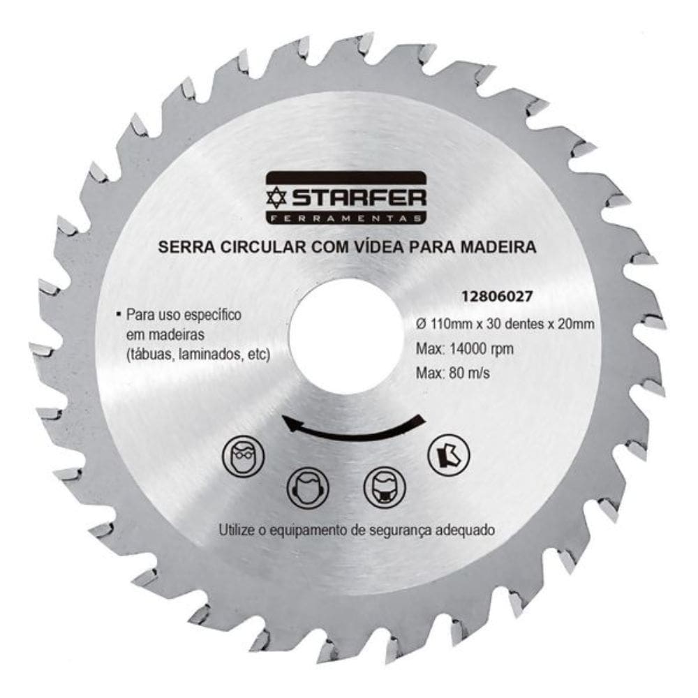 Disco de Serra Circular 100mm Para Mdf 30 Dentes Starfer