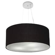 Lustre Pendente Cilíndrico Md-4188 Cúpula em Tecido 50x25cm Preto - Bivolt