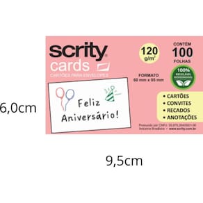 Cartão De Visita 60x90 Branco 120g. 100unid - Scrity
