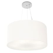 Lustre Pendente Cilíndrico Md-4189 Cúpula em Tecido 50x30cm Branco - Bivolt