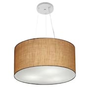 Lustre Pendente Cilíndrico Md-4185 Cúpula em Tecido 45x21cm Palha - Bivolt