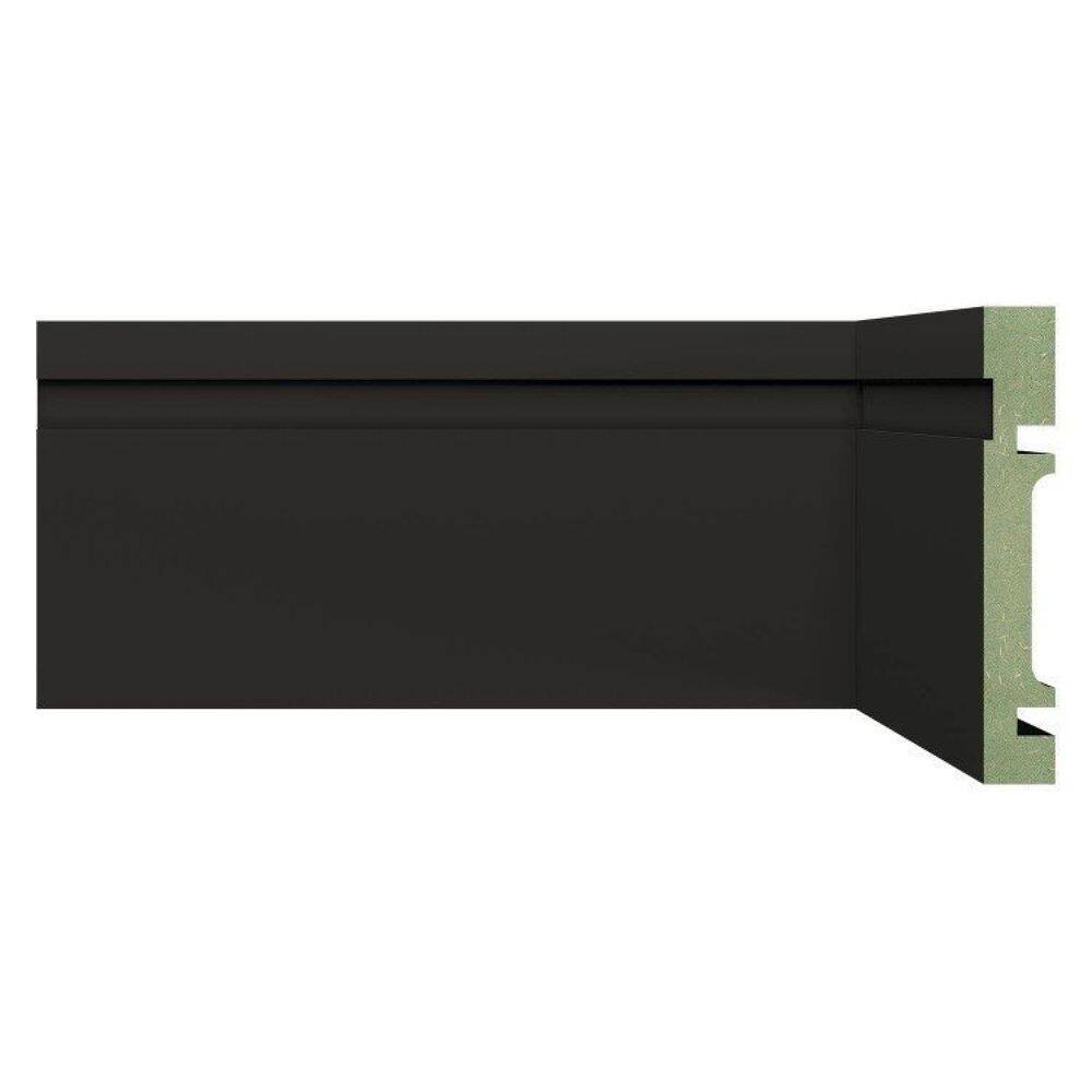 Kit Rodapé de MDF 40 Barras Frisadas de 10cm x 2,40m Rende 96 Metros Moldufama Preto