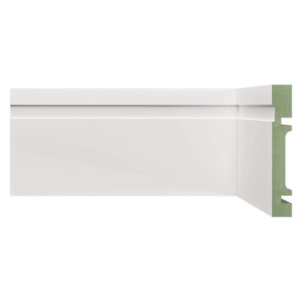 Kit Rodapé de MDF 15 Barras Frisadas de 10cm x 2,40m Rende 36 Metros Moldufama Branco