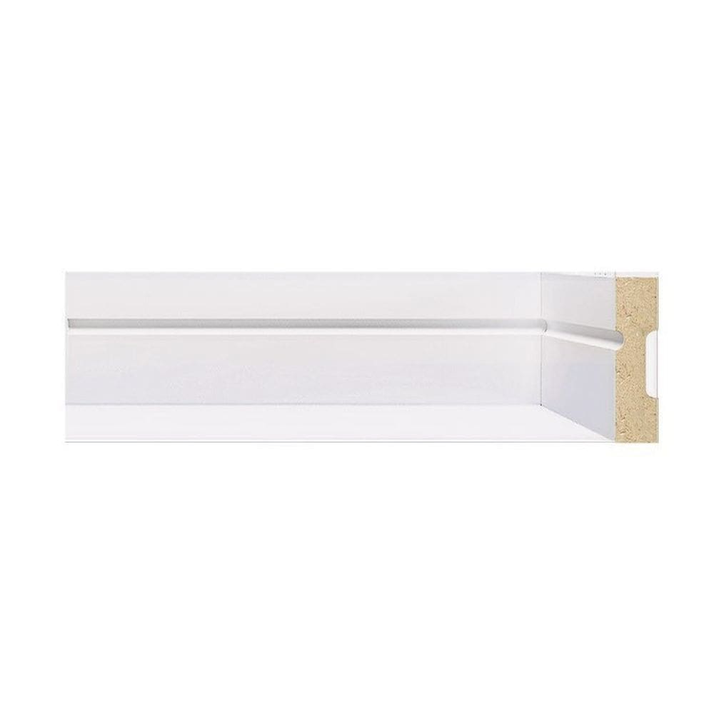 Kit Rodapé de MDF 5 Barras Frisadas de 5cm x 2,40m Rende 12 Metros Moldufama Branco