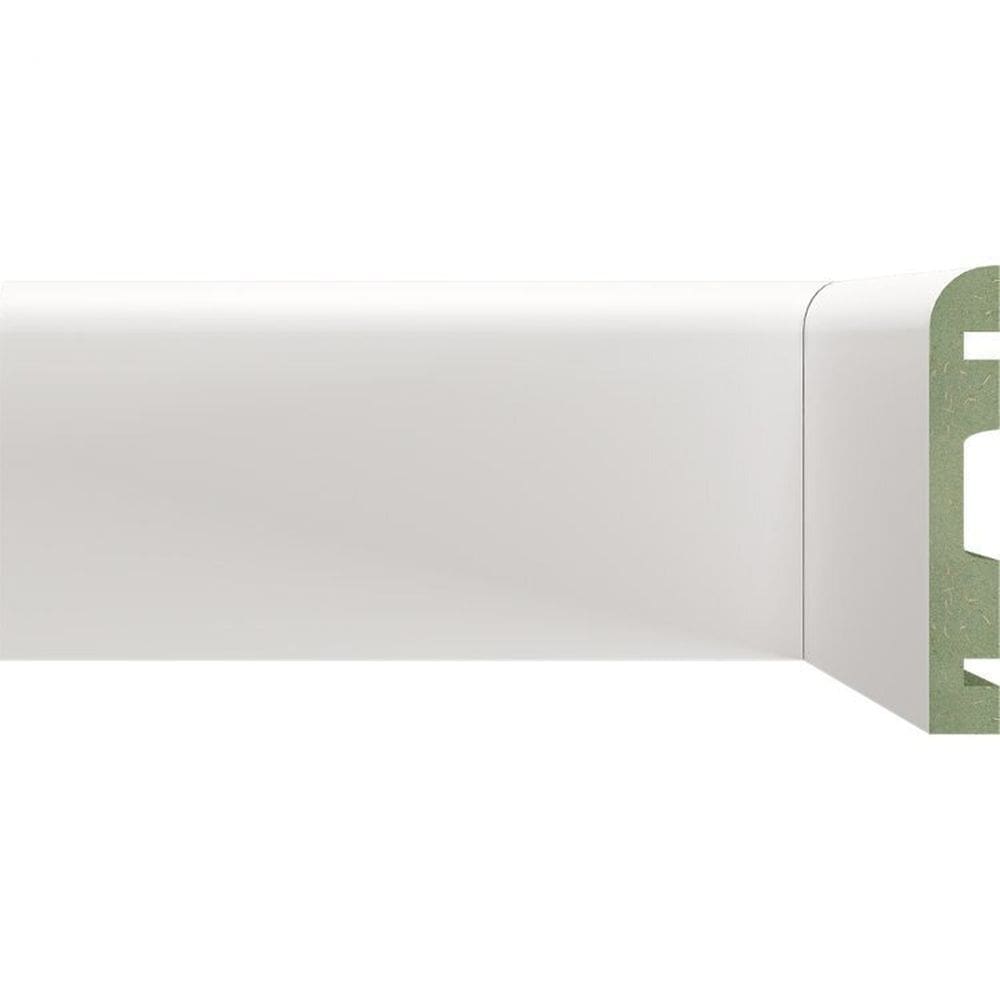 Kit Rodapé de MDF 3 Barras Lisas de 10cm x 2,40m Rende 7,2 Metros Moldufama Branco