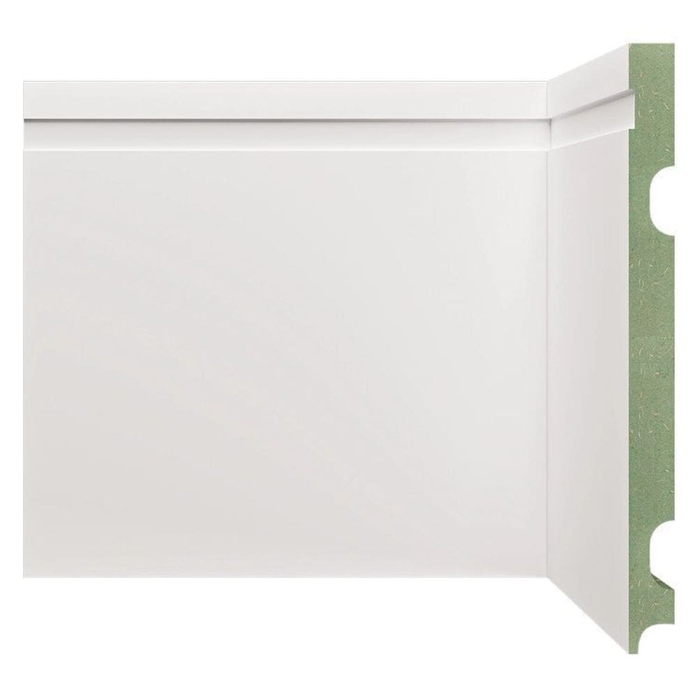 Kit Rodapé de MDF 40 Barras Frisadas 20cm x 2,40m Rende 96 Metros Moldufama Branco