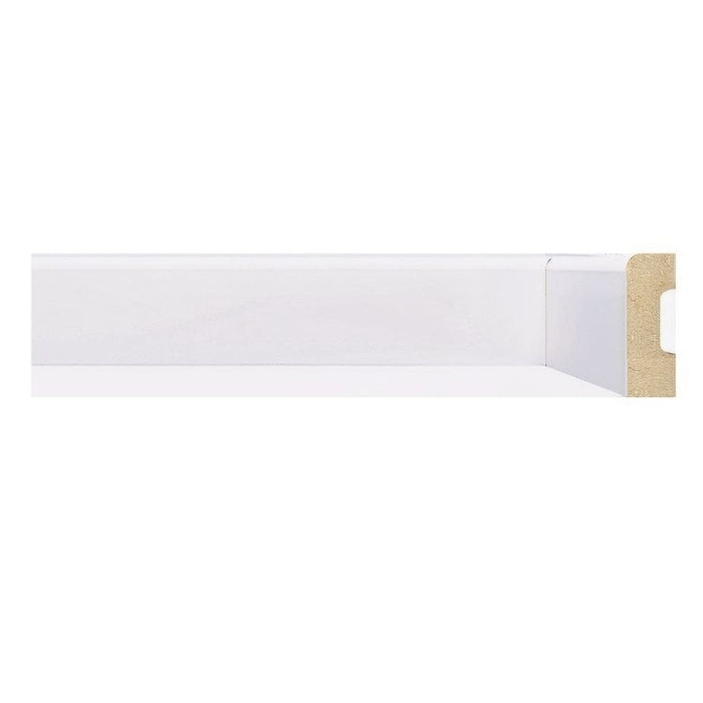 Kit Rodapé de MDF 15 Barras Lisas de 5cm x 2,40m Rende 36 Metros Moldufama Branco