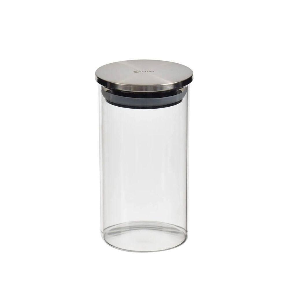 Pote Redondo De Vidro Com Tampa De Inox 400ml Kenya