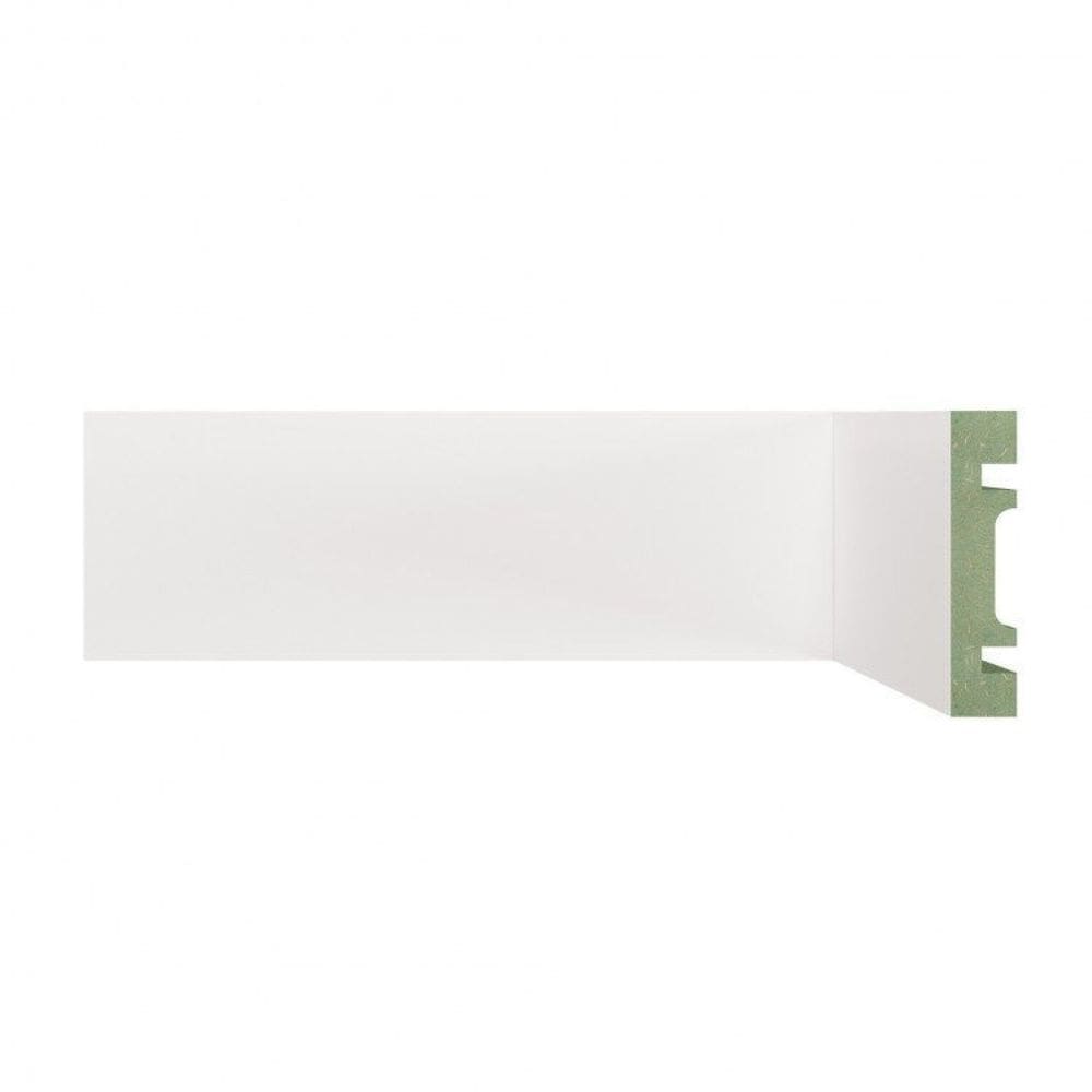 Kit Rodapé de MDF 30 Barras Lisas de 7cm x 2,40m Rende 72 Metros Moldufama Branco