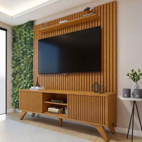 Rack com Painel para TV Até 75 Polegadas Gaia Paris 2 Portas Naturallle - Mavaular