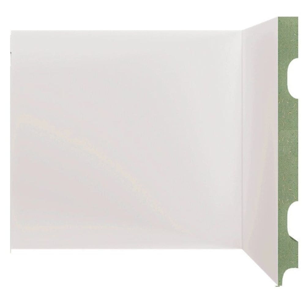 Kit Rodapé de MDF 5 Barras Lisas de 20cm x 2,40m Rende 12 Metros Moldufama Branco