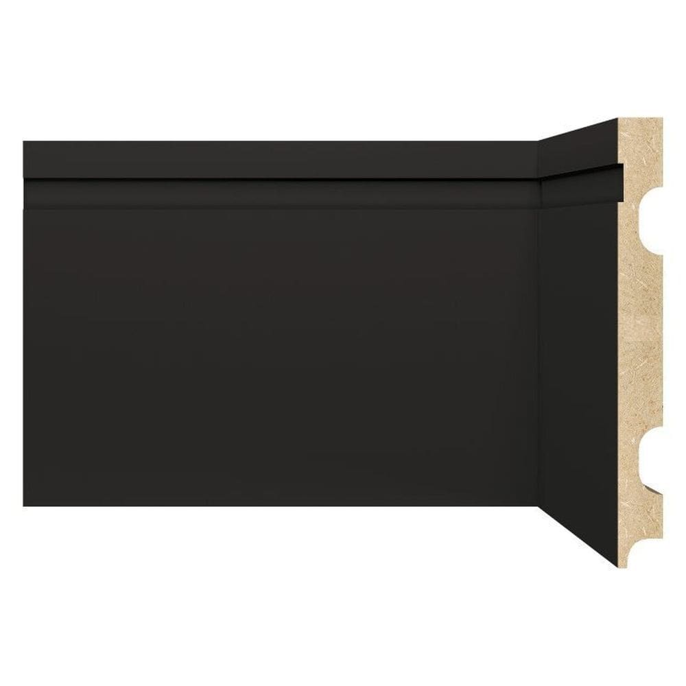 Kit Rodapé de MDF 40 Barras Frisadas de 15cm x 2,40m Rende 96 Metros Moldufama Preto