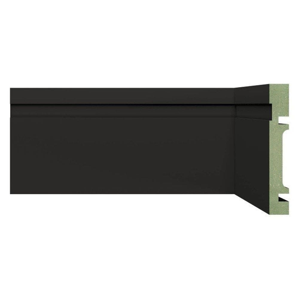 Kit Rodapé de MDF 15 Barras Frisadas de 10cm x 2,40m Rende 36 Metros Moldufama Preto