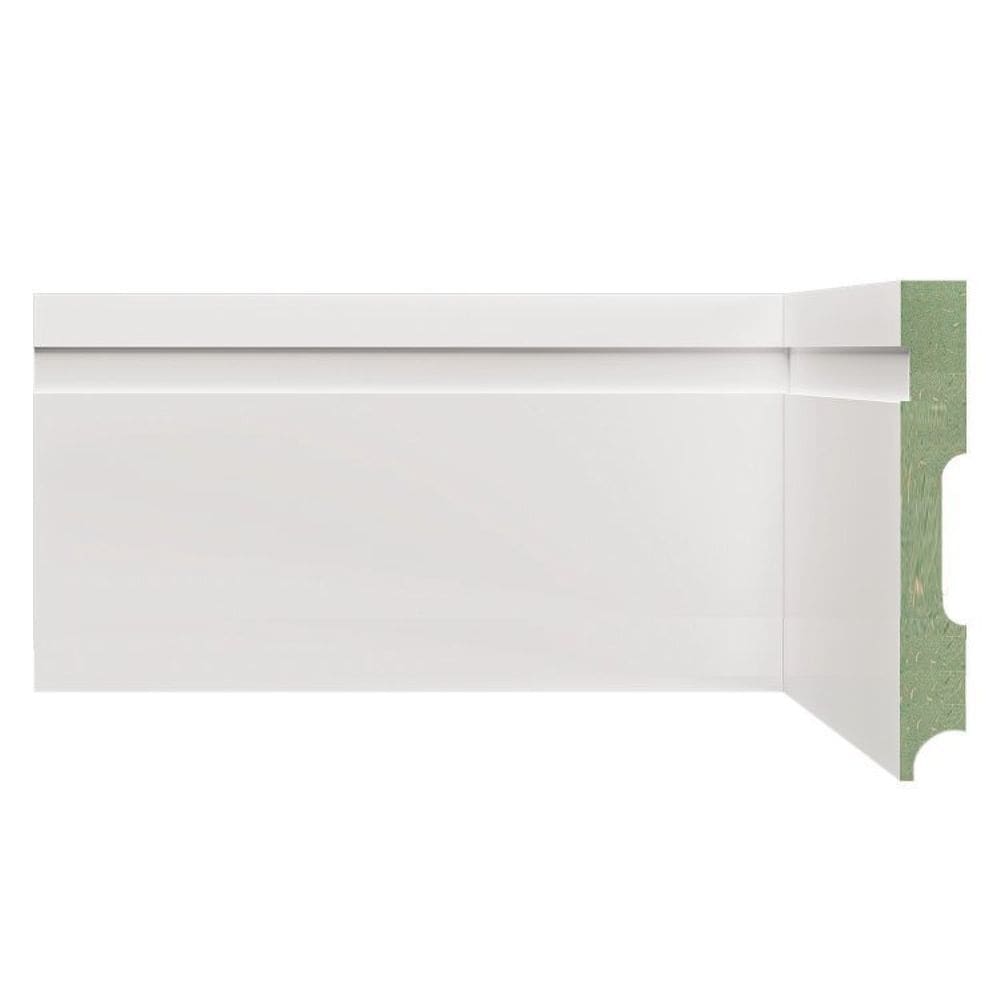 Kit Rodapé de MDF 40 Barras Frisadas de 12cm x 2,40m Rende 96 Metros Moldufama Branco
