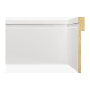 Rodapé de MDF Frisado de Sobrepor 12cm x 1,80m Rende 1,8 Moldufama 1202 Branco