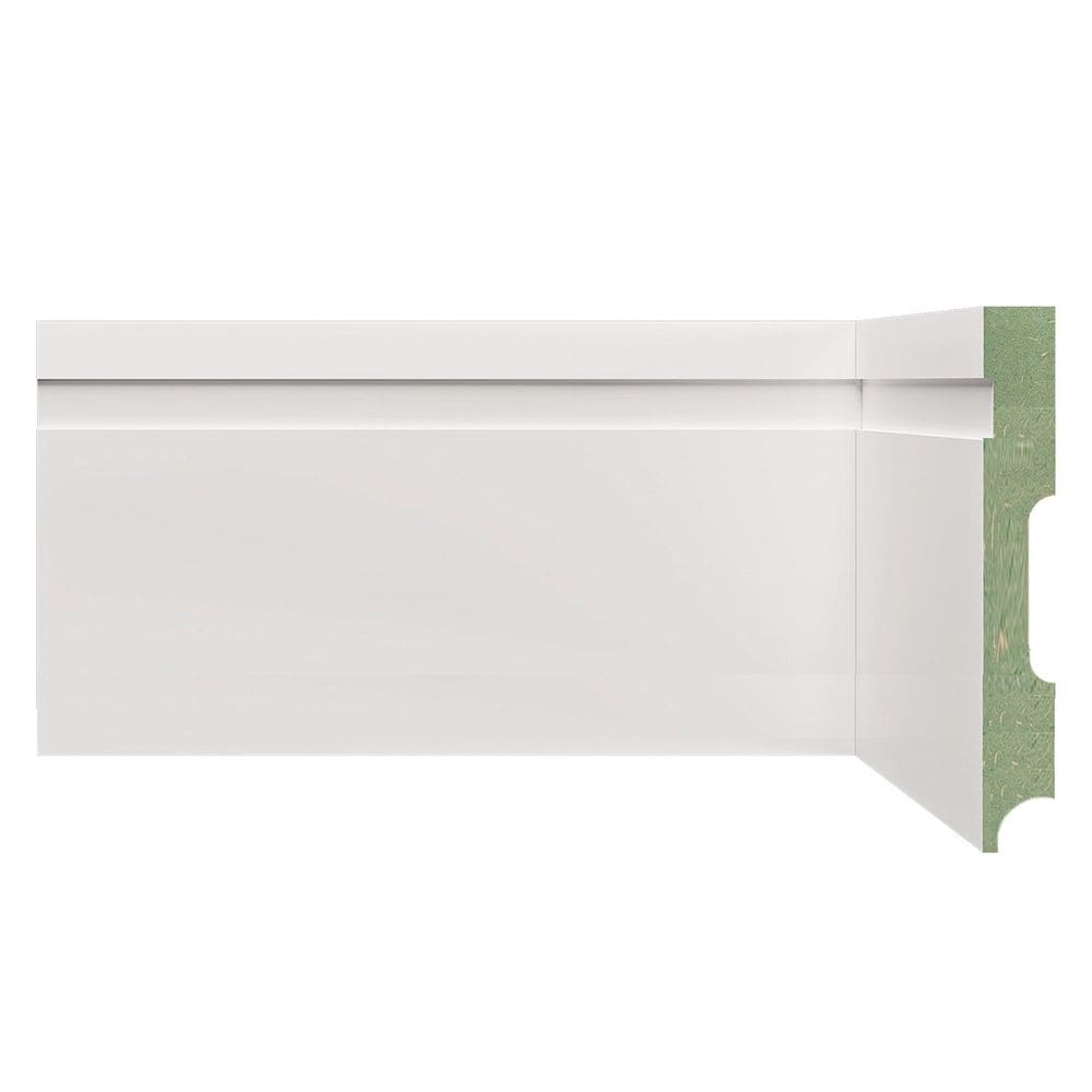 Rodapé de MDF Frisado de 12cm x 2,40m Rende 2,4 Metros Moldufama 1202 Branco