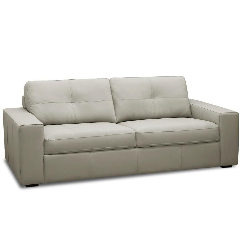 Sofá 3 Lugares Para Sala De Estar Living 205cm Vienne L06 Couro Pérola - Lyam Decor