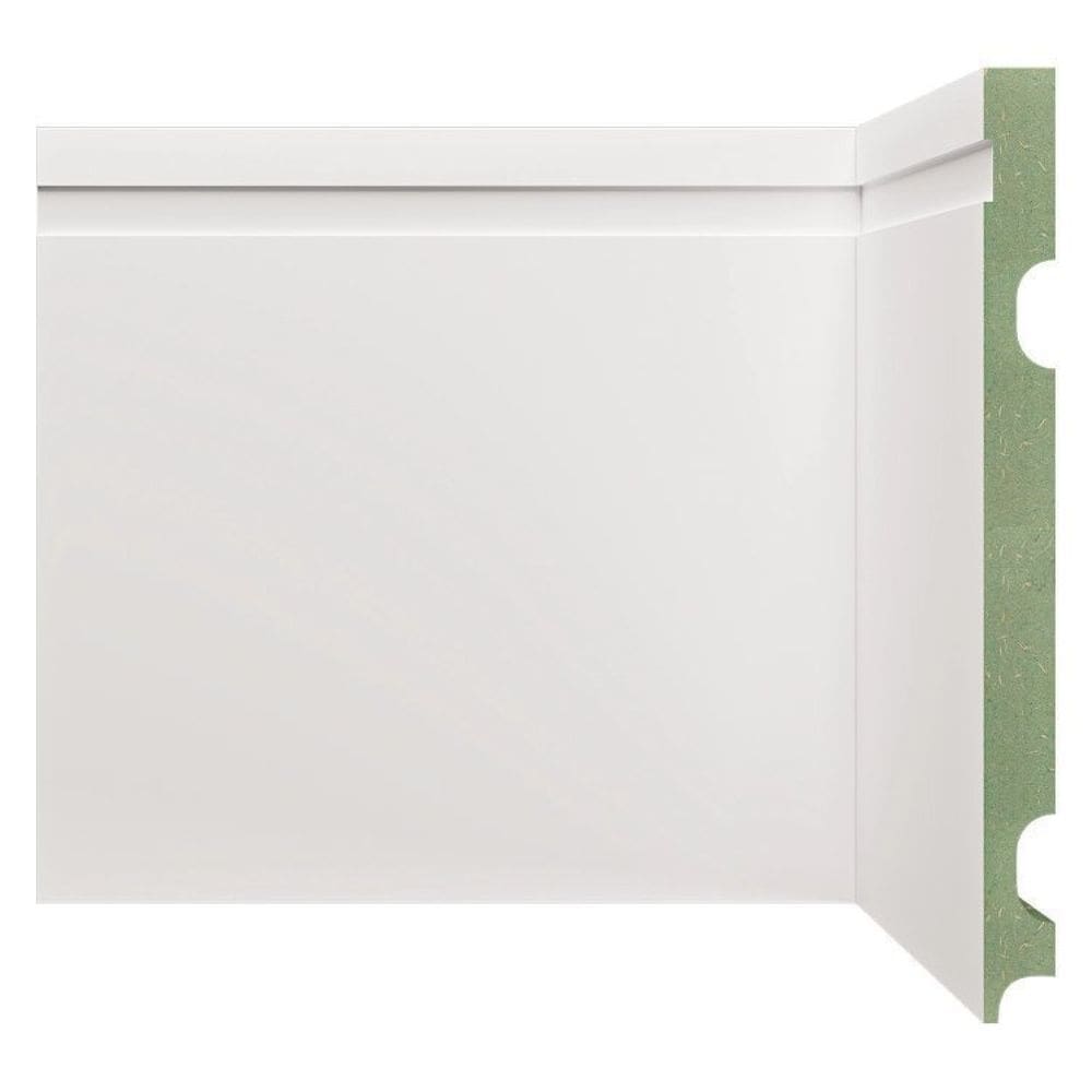 Kit Rodapé de MDF 30 Barras Frisadas 20cm x 2,40m Rende 72 Metros Moldufama Branco