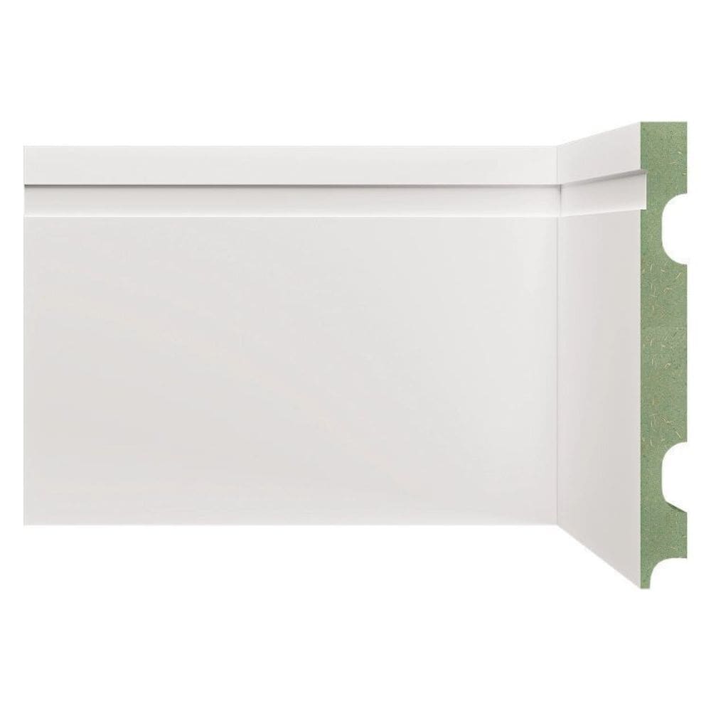 Kit Rodapé de MDF 20 Barras Frisadas de 15cm x 2,40m Rende 48 Metros Moldufama Branco
