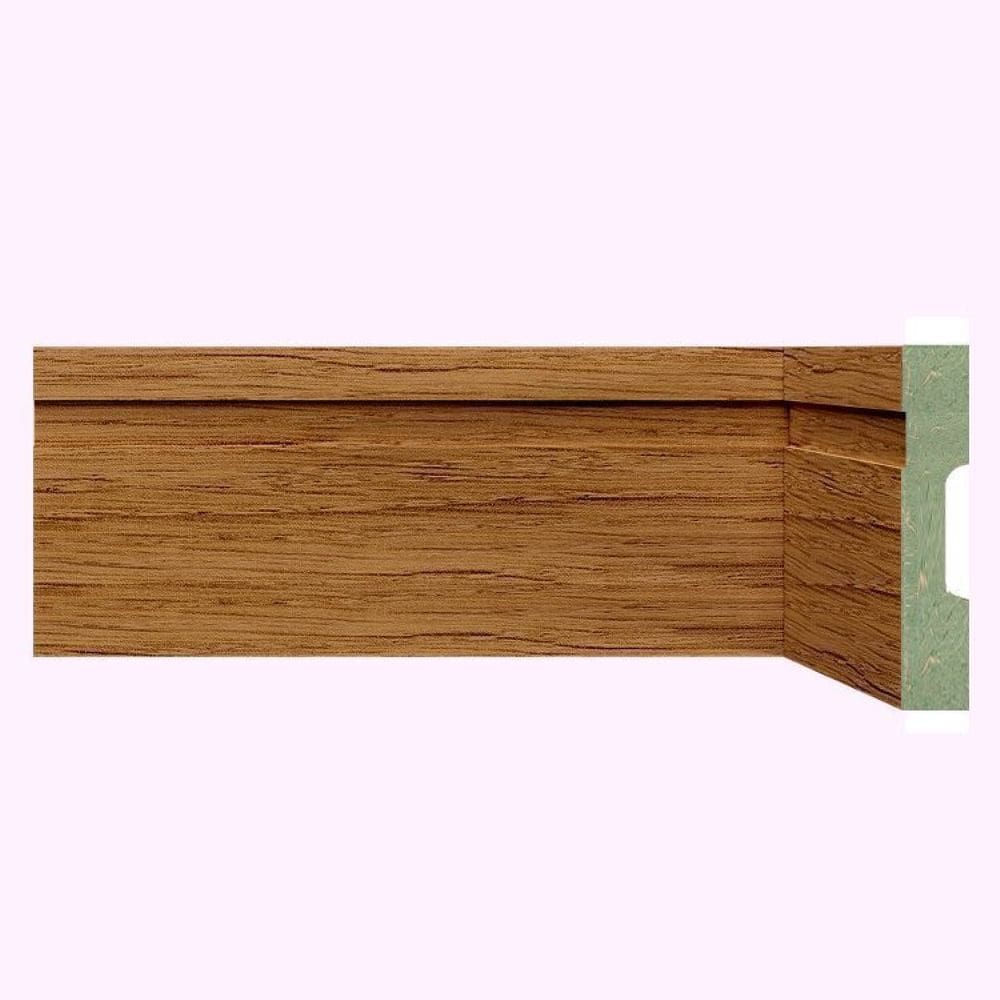 Kit Rodapé de MDF 40 Barras Frisadas de 10cm x 2,40m Rende 96 Metros Moldufama Nogueira Málaga