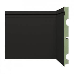 Kit Rodapé de MDF 30 Barras Frisadas 20cm x 2,40m Rende 72 Metros Moldufama Preto