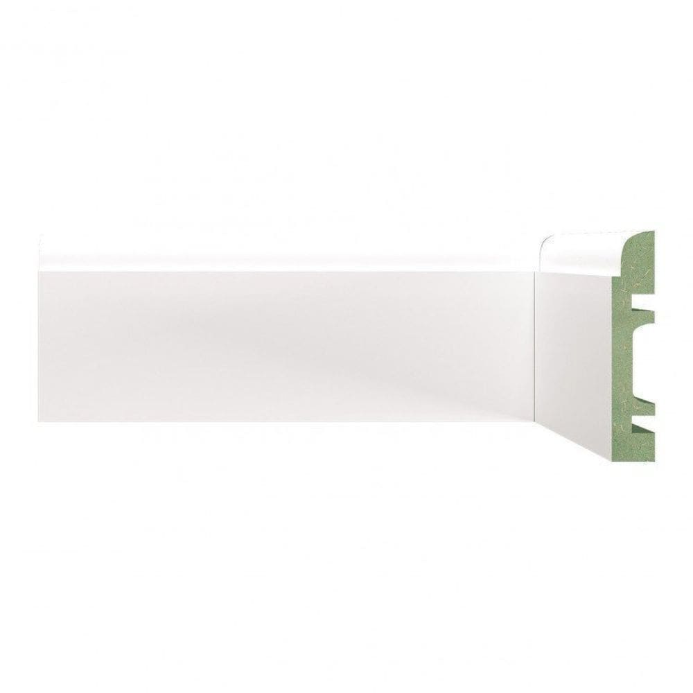 Kit Rodapé de MDF 40 Barras Lisas de 8cm x 2,40m Rende 96 Metros Moldufama Branco