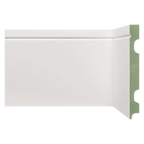 Kit Rodapé de MDF 5 Barras Frisadas de 15cm x 2,40m Rende 12 Metros Moldufama Branco