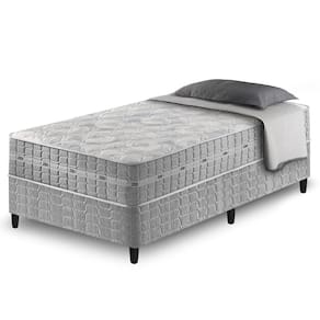 Conjunto Cama Box Solteiro Zidi Alabama 88x188cm Molas Ensacadas