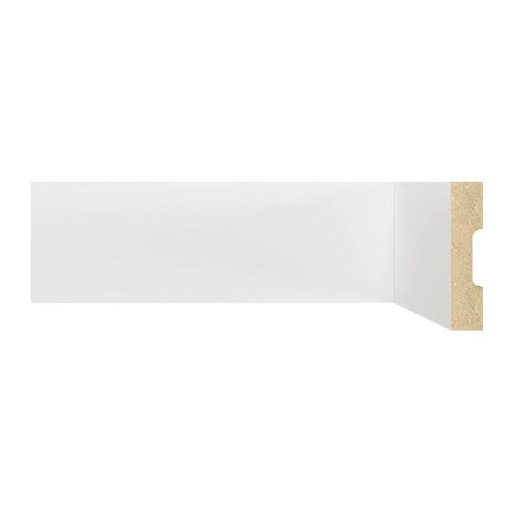 Kit Rodapé de MDF 5 Barras Lisas de 7cm x 2,40m Rende 12 Metros Moldufama Branco