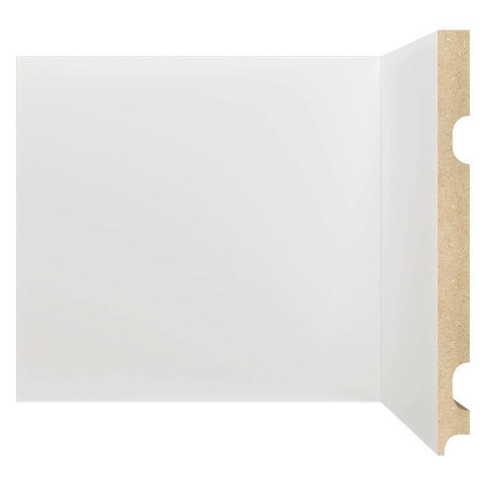 Kit Rodapé de MDF 30 Barras Lisas de 20cm x 2,40m Rende 72 Metros Moldufama Branco