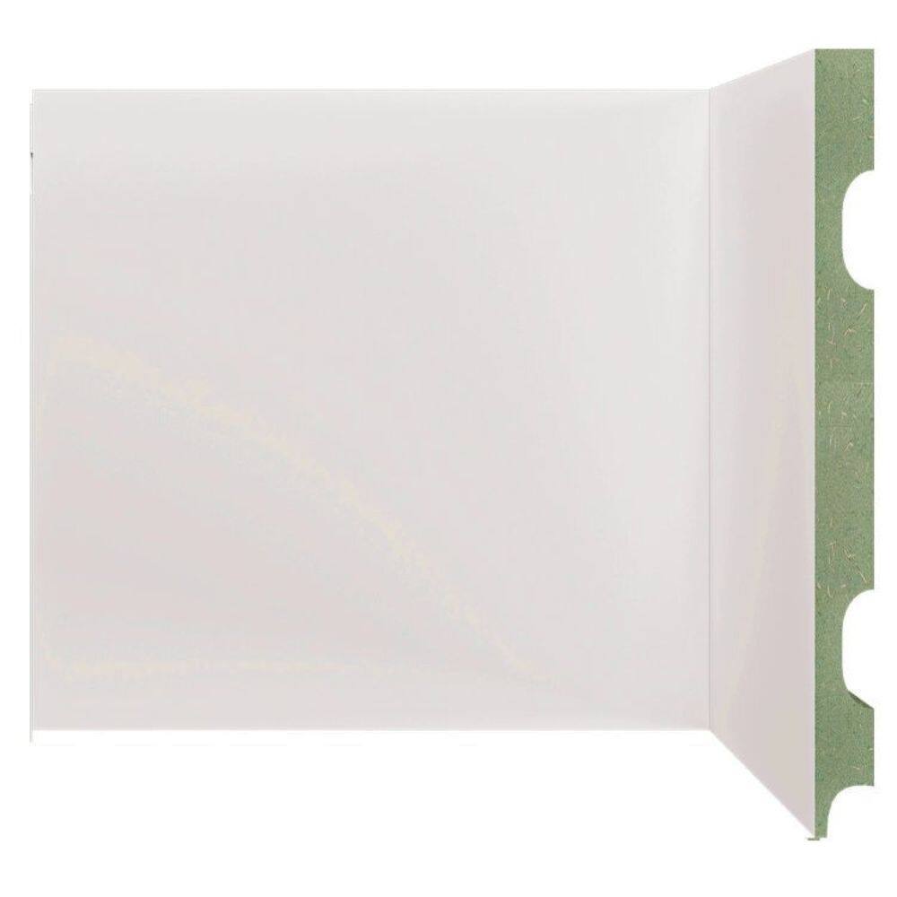 Kit Rodapé de MDF 30 Barras Lisas de 20cm x 2,40m Rende 72 Metros Moldufama Branco