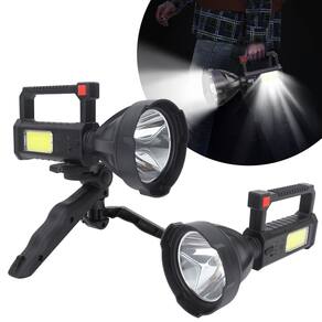 Farol Lanterna Holofote Led Recarregável Usb Suporte Tripé