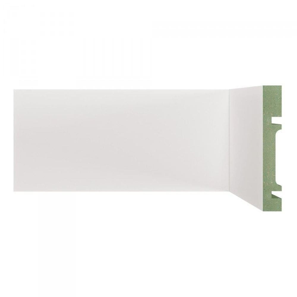 Kit Rodapé de MDF 20 Barras Lisas de 10cm x 2,40m Rende 48 Metros Moldufama Branco