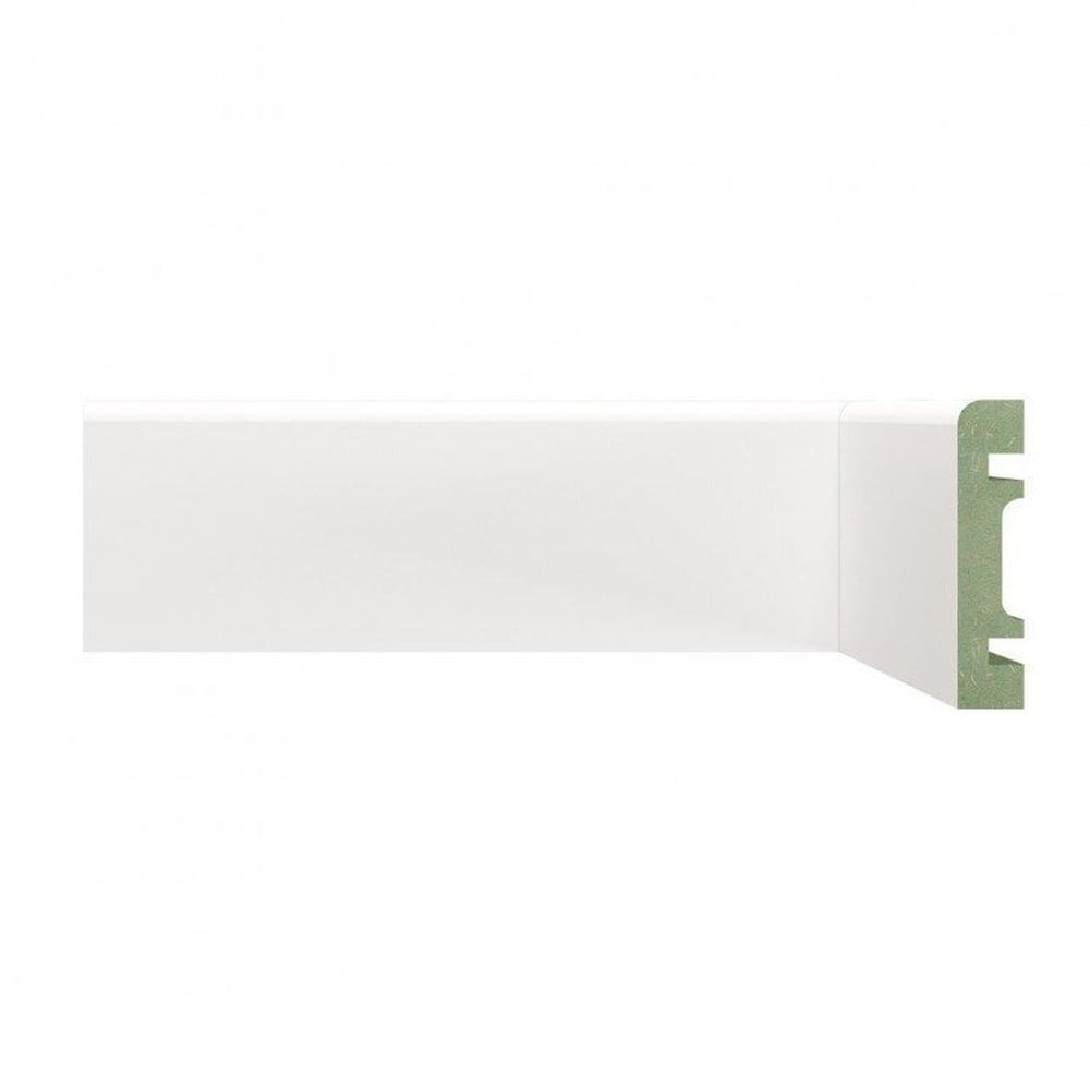 Kit Rodapé de MDF 5 Barras Lisas de 7cm x 2,40m Rende 12 Metros Moldufama Branco