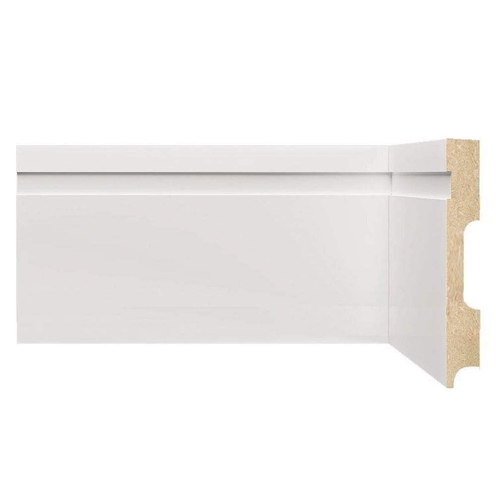 Kit Rodapé de MDF 3 Barras Frisadas de 12cm x 2,40m Rende 7,2 Metros Moldufama Branco