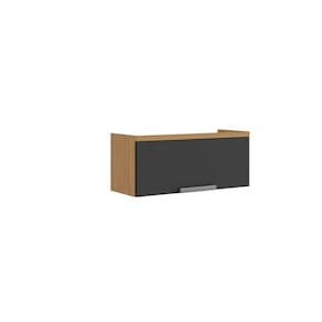 Armário Aéreo Horizontal De Cozinha 80cm 1 Porta New Porto - Itatiaia Freijó-grafite