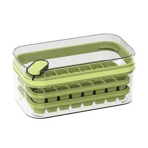 Forma De Gelo 64 Cubos Camada Dupla Recipiente Bandeja Cor:Verde