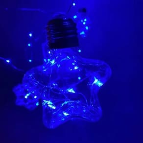 Fio De Led Com 10 Lâmpadas Estrelas Fio De Fada USB e Pilha AA Cor:Azul