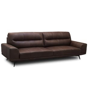 Sofá 3 Lugares Para Sala Living Industrial 216cm Cádis L06 Couro Marrom Escuro - Lyam Decor