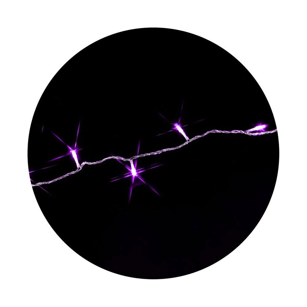 Cordão Com 50 Lampadas De Led Formato Pequena Gota 5 Metros Fio Crystal Cores:Roxo