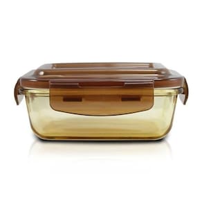 Kit Pote De Vidro Hermético De 2 Peças - Marrom Marrom