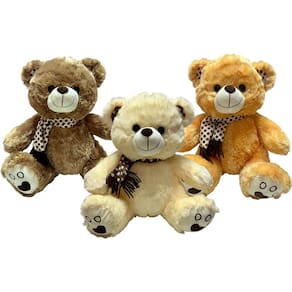 Urso Ursinho De Pelucia Grande Com Cachecol Fofo Namorados Presente - 36cm