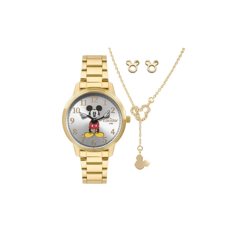 Relógio Condor Feminino Ref: Co2025aa/k4k Dourado Mickey + Semijoia