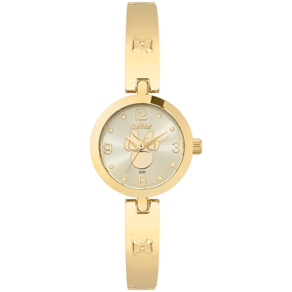 Relógio Condor Feminino Ref: Co2035noe/5x Dourado Bracelete Minnie