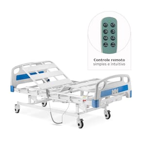 Cama Hospitalar DX3 Dellamed com Controle Remoto - Ajuste Automático em 3 Posições