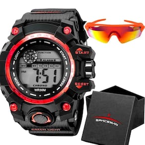 Relogio Digital Prova Dagua Masculino + Caixa + Oculos Sol
