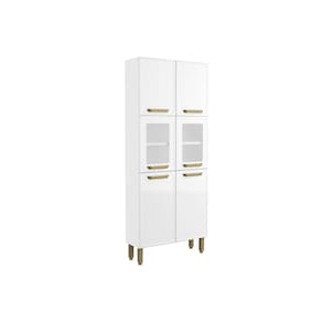 Paneleiro de Cozinha Bella c/ 6 Portas (2 c/ Vidro) 80cm Branco - Bertolini