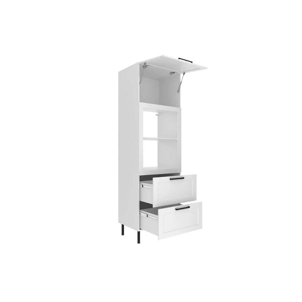Paneleiro de Cozinha CZ-3306 c/ 1 Porta 2 Gavetas e c/ 1 Nicho p/ Forno 70cm Branco - Tecno Mobili
